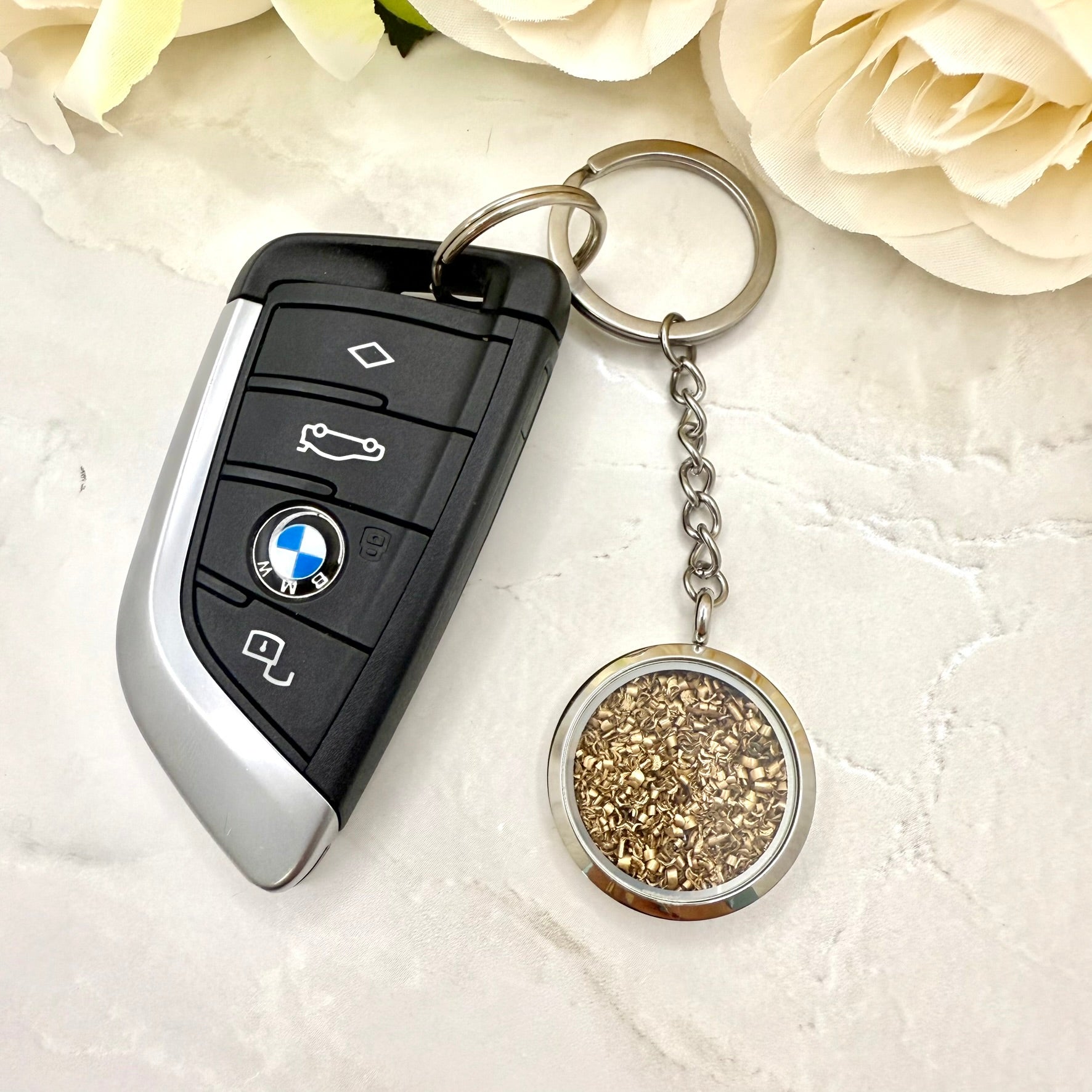 Bronze 19th Wedding Anniversary Keyring – Romantic Keepsake for Him or Her-Keyring-Handmadeanniversary-Handmade Anniversary