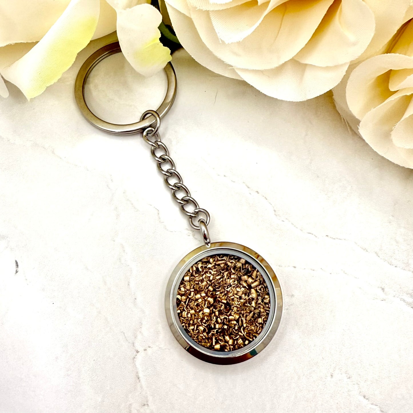 Bronze 19th Wedding Anniversary Keyring – Romantic Keepsake for Him or Her-Keyring-Handmadeanniversary-Key Ring Only-Handmade Anniversary