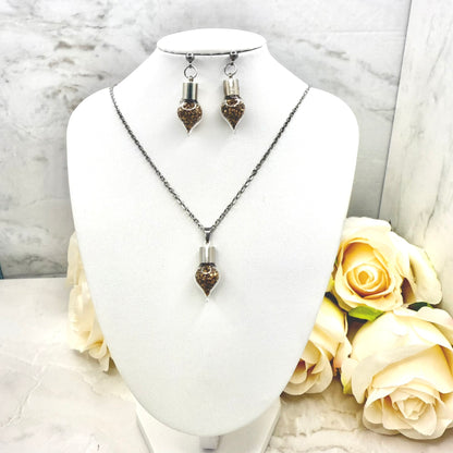 Bronze 19th Wedding Anniversary Pendant – Elegant Necklace Gift-Pendant & Earrings-Handmadeanniversary-Add Stud Earrings-Handmade Anniversary