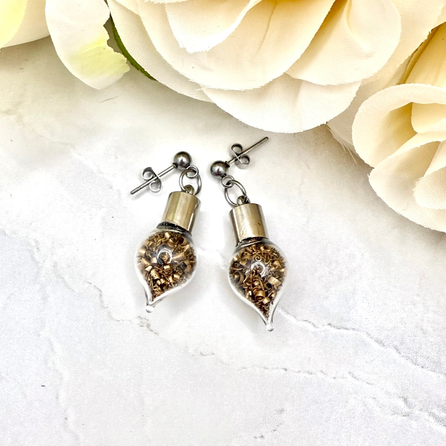 Bronze 19th Wedding Anniversary Stud Drop Earrings – Classic Gift for Her-Pendant & Earrings-Handmadeanniversary-Handmade Anniversary
