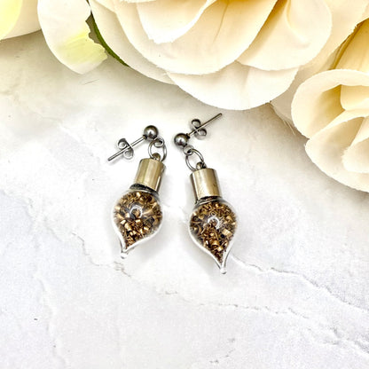 Bronze 19th Wedding Anniversary Stud Drop Earrings – Classic Gift for Her-Pendant & Earrings-Handmadeanniversary-Handmade Anniversary