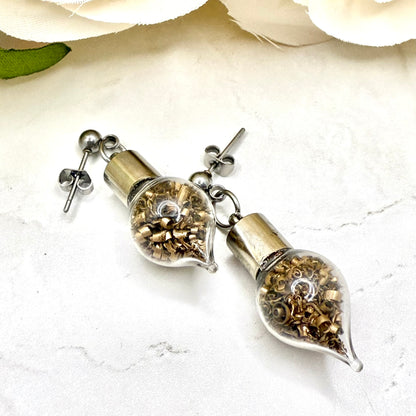 Bronze 19th Wedding Anniversary Stud Drop Earrings – Classic Gift for Her-Pendant & Earrings-Handmadeanniversary-Handmade Anniversary
