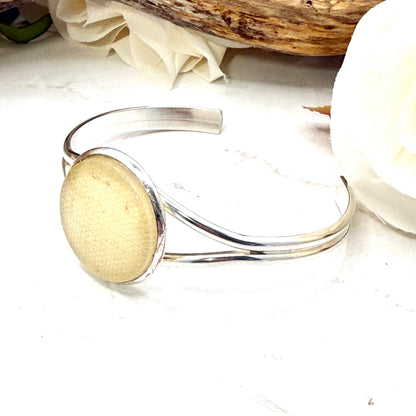 Linen 8th Anniversary Bangle Bracelet Handmade