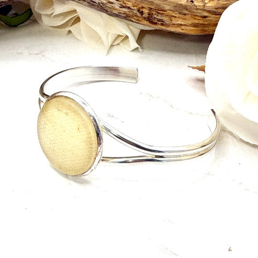 Linen 8th Anniversary Bangle Bracelet Handmade