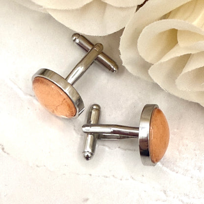 Copper 7th Anniversary Cufflinks Handmade-Cufflinks-Handmadeanniversary-Handmade Anniversary