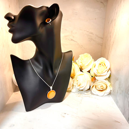 Copper 7th Anniversary Pendant & Stud Earrings Jewellery Set Handmade-Pendant & Earrings-Handmadeanniversary-Handmade Anniversary