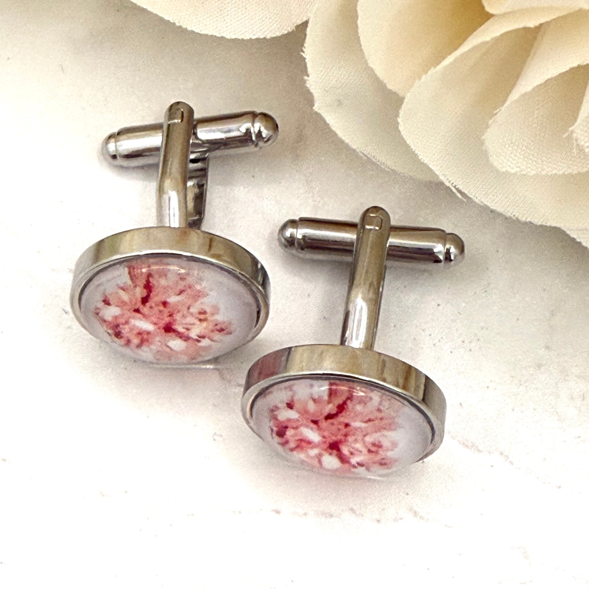 Coral 35th Anniversary Cufflinks Handmade-Cufflinks-Handmadeanniversary-Handmade Anniversary