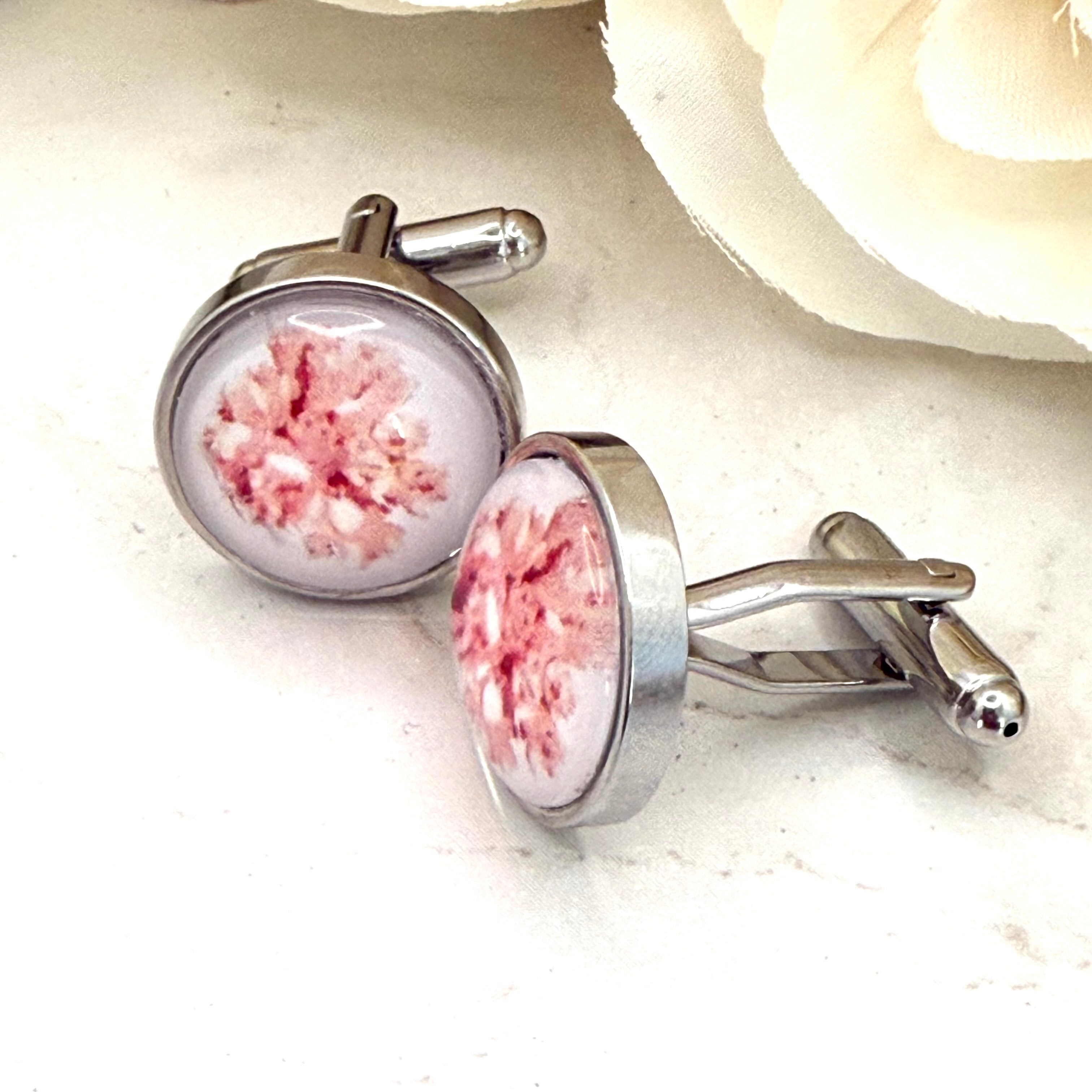 Coral 35th Anniversary Cufflinks Handmade-Cufflinks-Handmadeanniversary-Handmade Anniversary