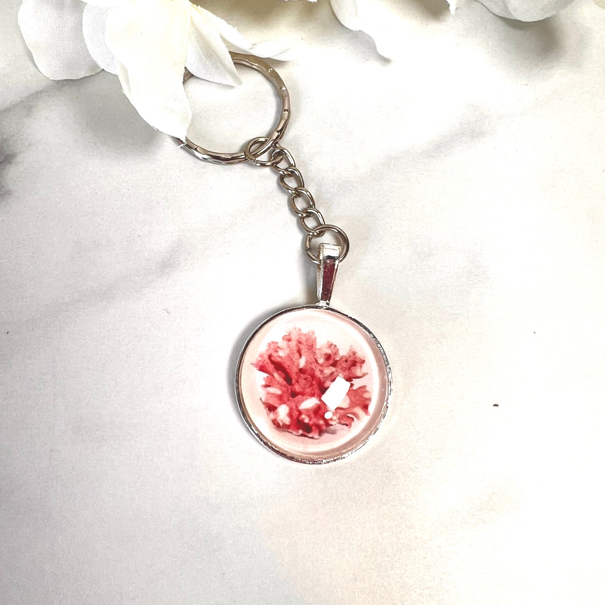 Coral 35th Anniversary Keyring Handmade-Keyring-Handmadeanniversary-Handmade Anniversary