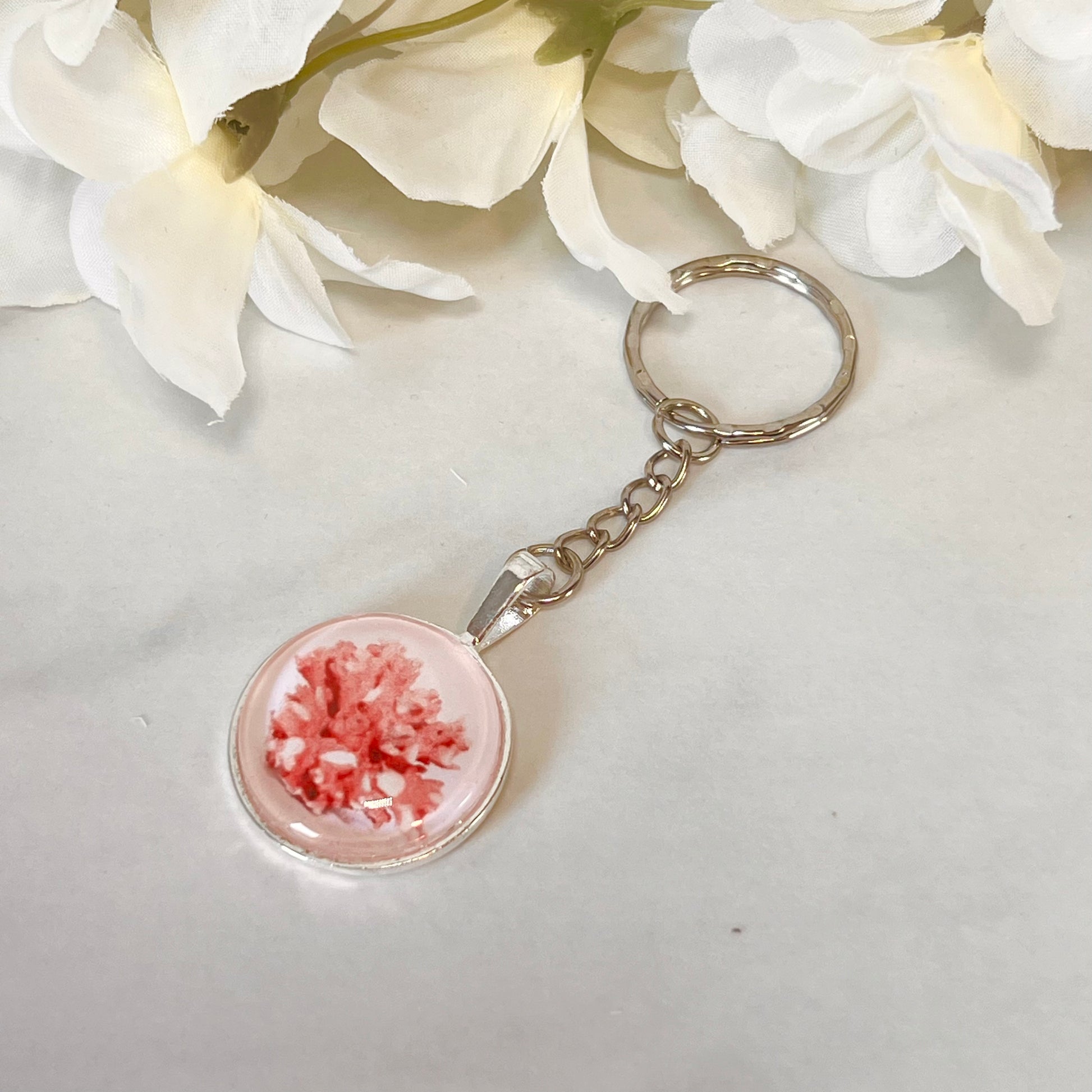 Coral 35th Anniversary Keyring Handmade-Keyring-Handmadeanniversary-Handmade Anniversary