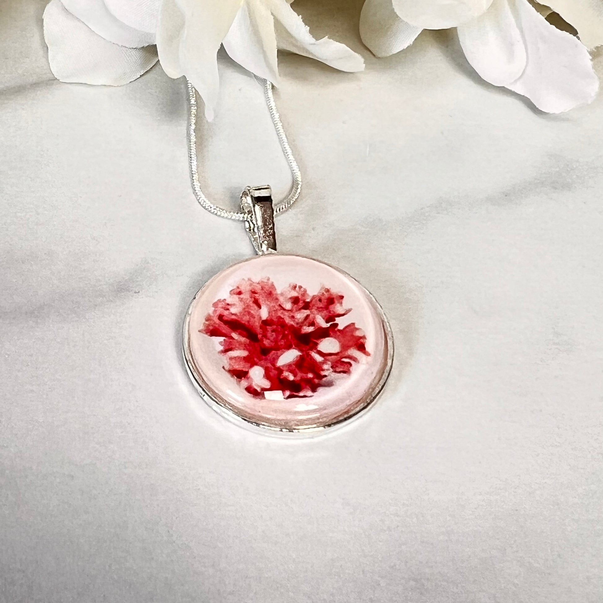 Coral 35th Anniversary Pendant & Earrings Jewellery Set Handmade-Pendant & Earrings-Handmadeanniversary-Handmade Anniversary