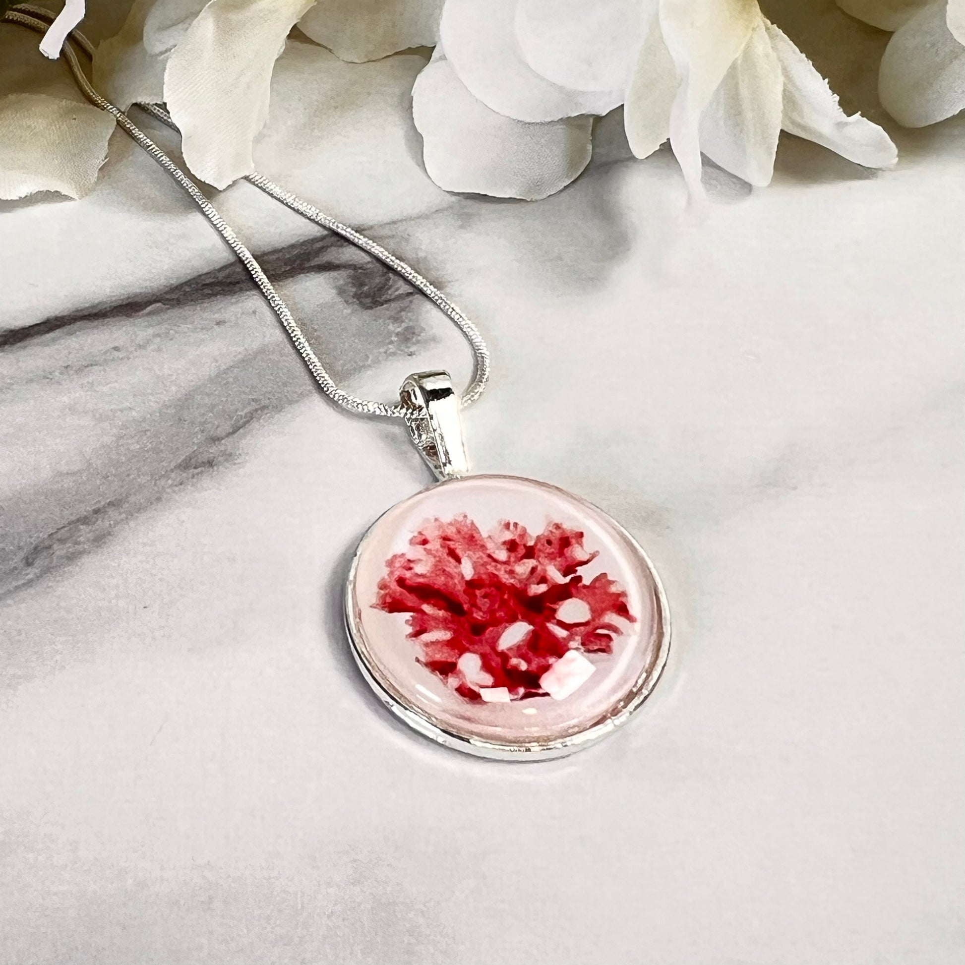 Coral 35th Anniversary Pendant & Earrings Jewellery Set Handmade-Pendant & Earrings-Handmadeanniversary-Handmade Anniversary