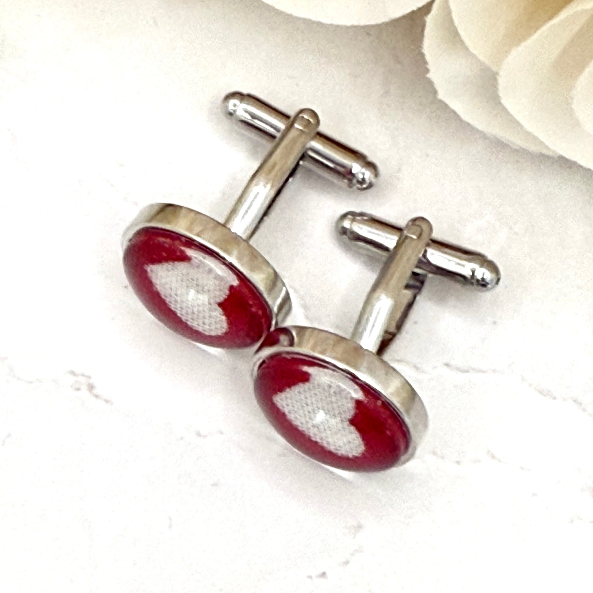 Cotton 2nd Anniversary Cufflinks Handmade-Cufflinks-Handmadeanniversary-Handmade Anniversary