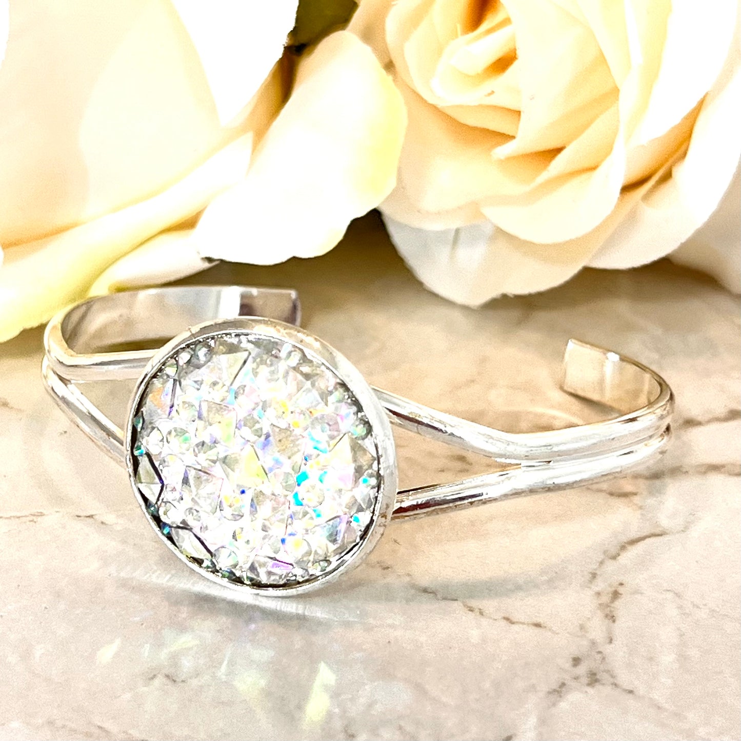 Crystal 15th Anniversary Bangle Bracelet Handmade-Bangle-Handmadeanniversary-Handmade Anniversary