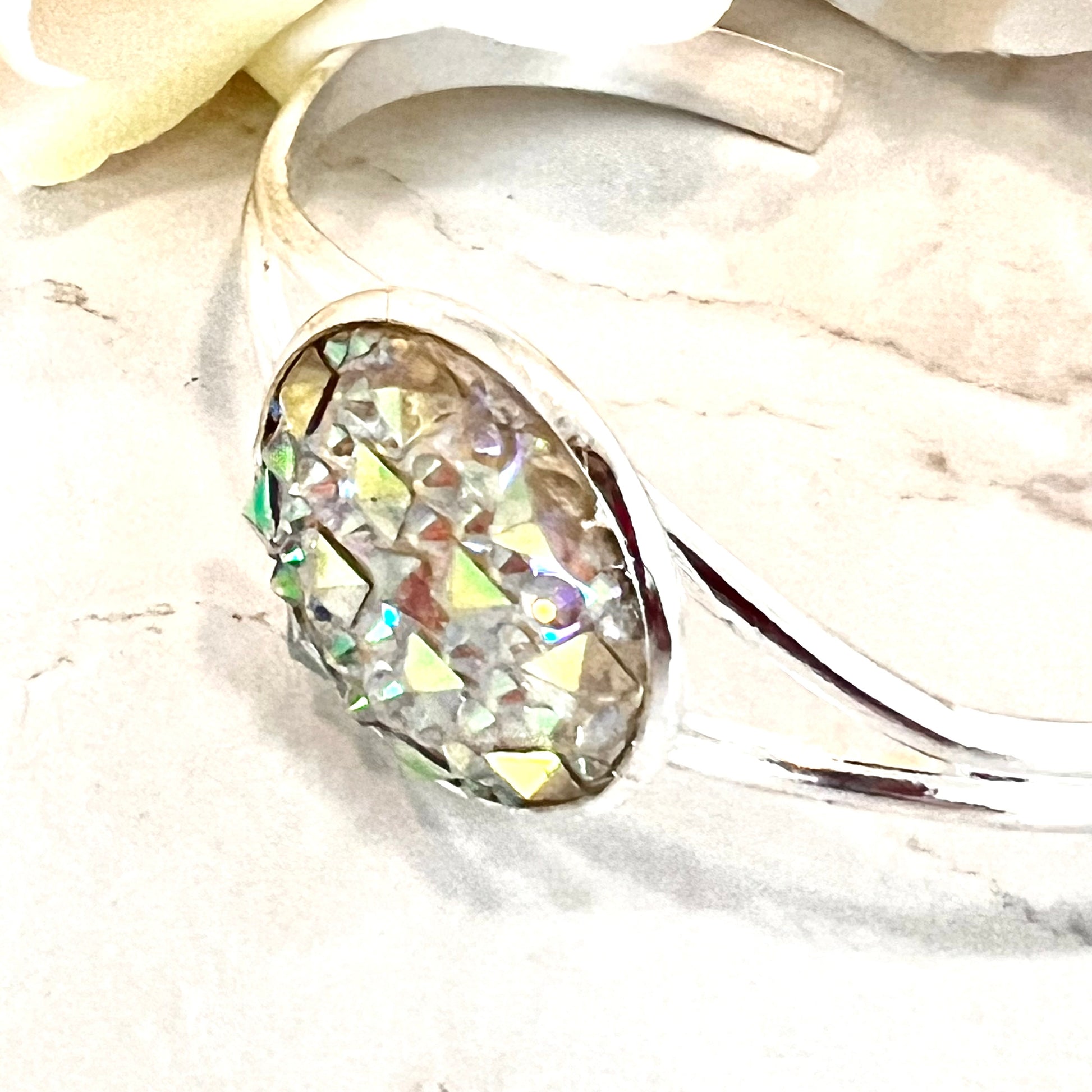 Crystal 15th Anniversary Bangle Bracelet Handmade-Bangle-Handmadeanniversary-Handmade Anniversary