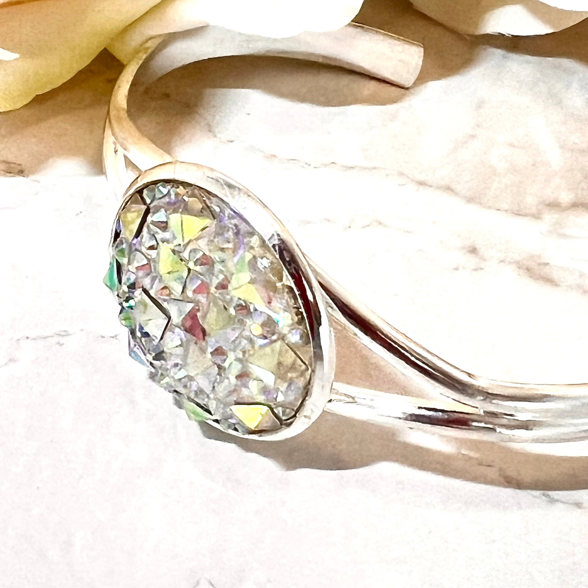 Crystal 15th Anniversary Bangle Bracelet Handmade-Bangle-Handmadeanniversary-Handmade Anniversary