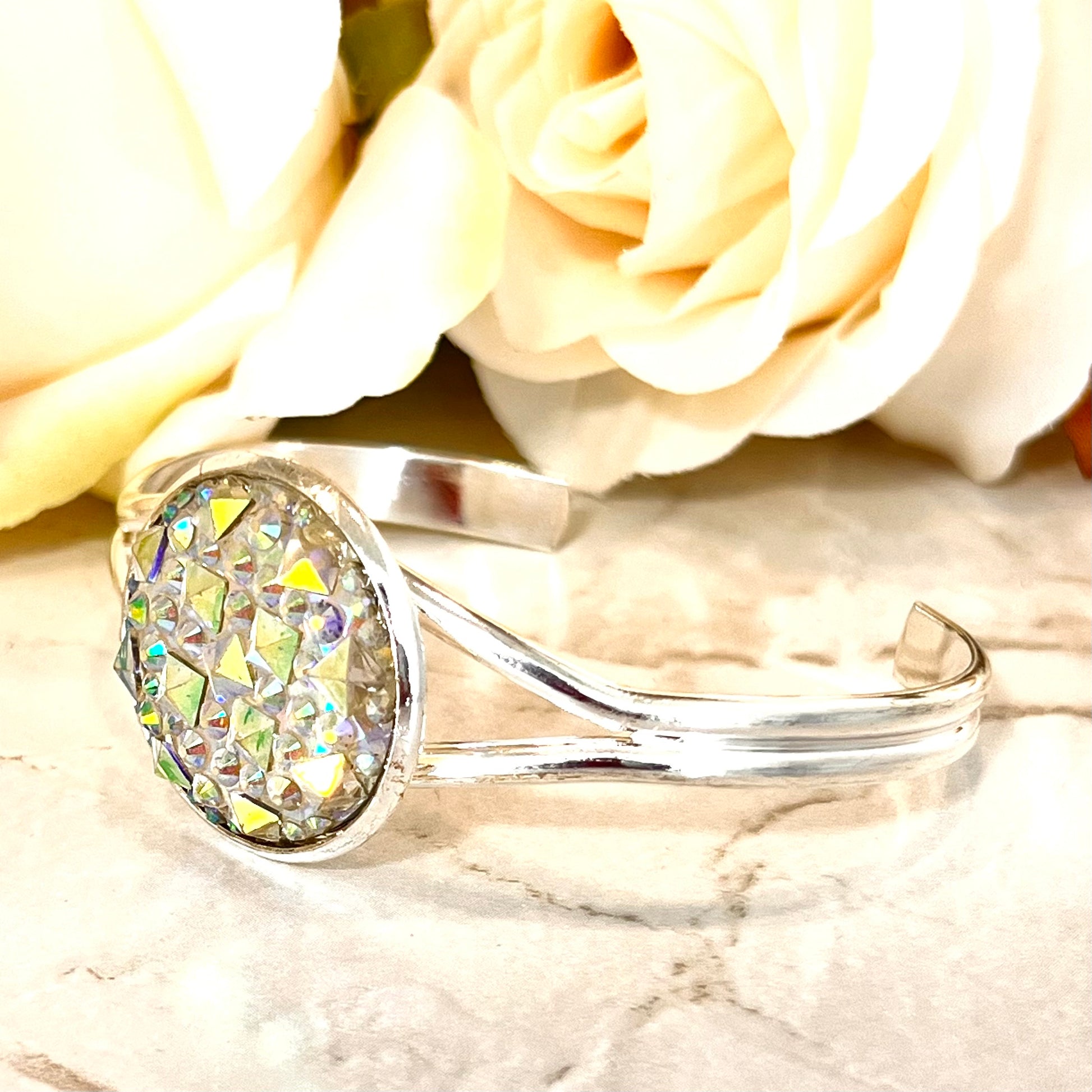 Crystal 15th Anniversary Bangle Bracelet Handmade-Bangle-Handmadeanniversary-Handmade Anniversary
