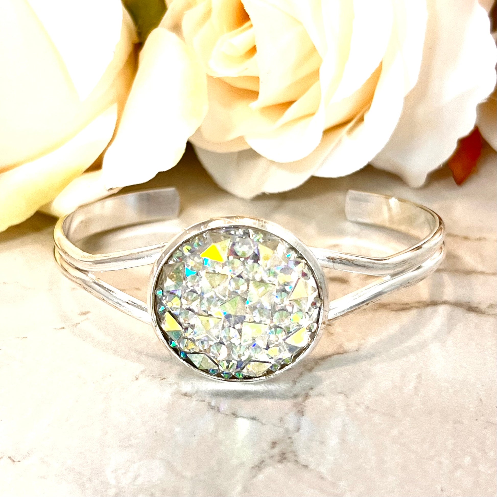 Crystal 15th Anniversary Bangle Bracelet Handmade-Bangle-Handmadeanniversary-Handmade Anniversary