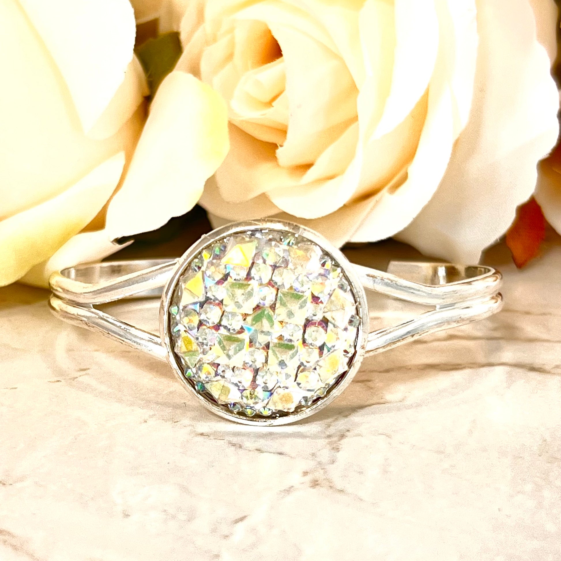 Crystal 15th Anniversary Bangle Bracelet Handmade-Bangle-Handmadeanniversary-Handmade Anniversary
