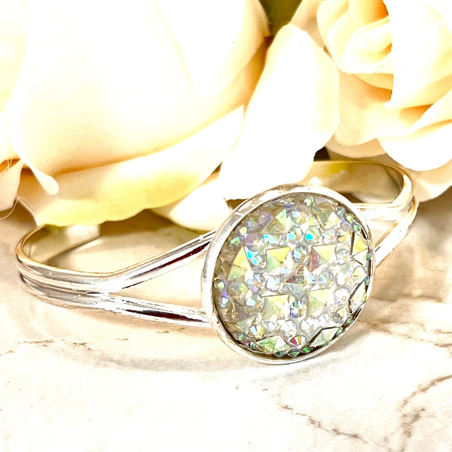 Crystal 15th Anniversary Bangle Bracelet Handmade-Bangle-Handmadeanniversary-Handmade Anniversary