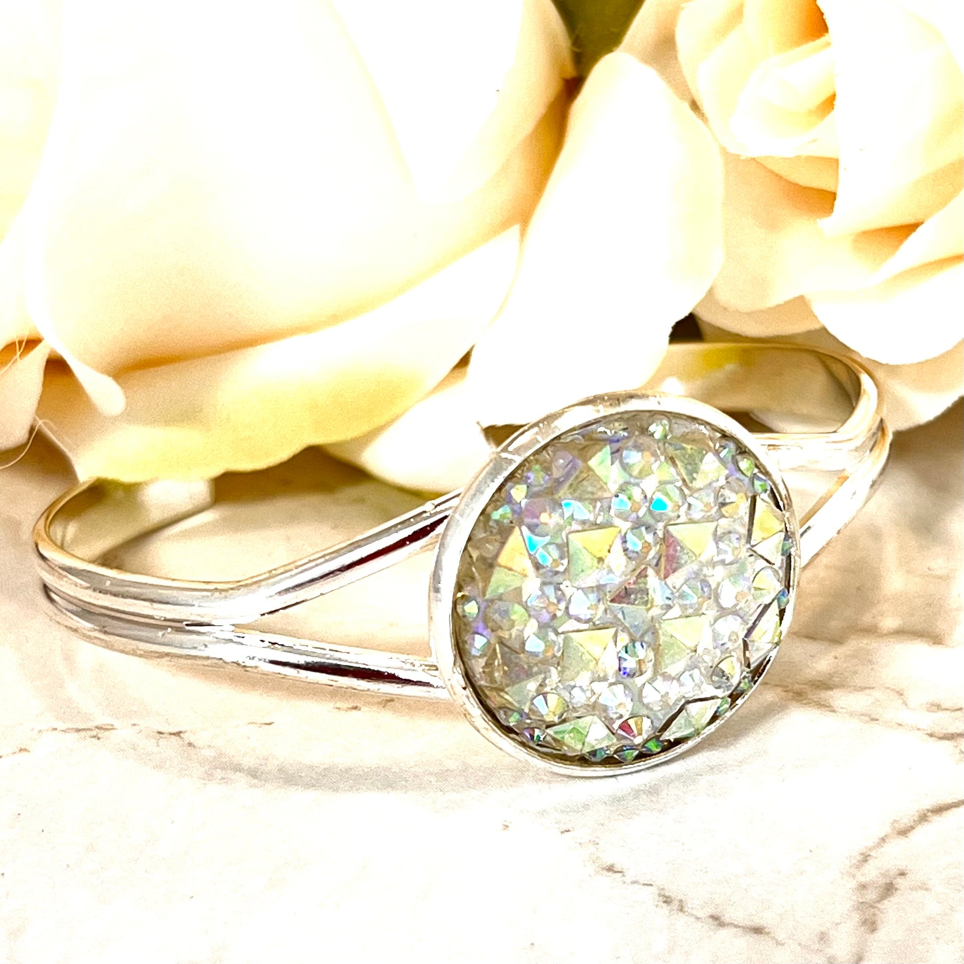 Crystal 15th Anniversary Bangle Bracelet Handmade-Bangle-Handmadeanniversary-Handmade Anniversary