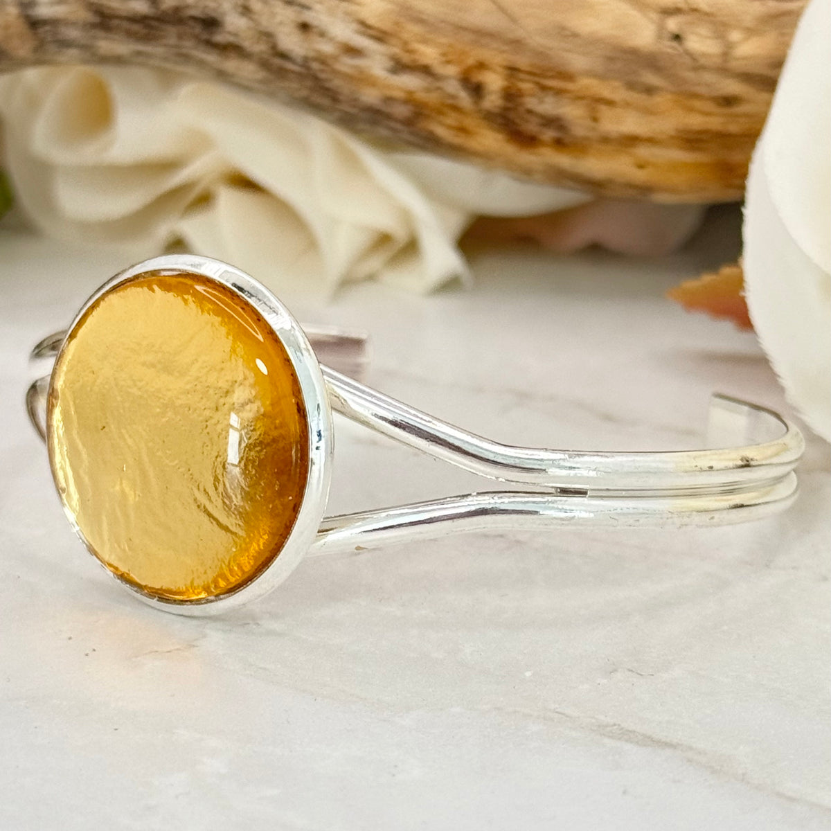 Gold 50th Anniversary Bangle Bracelet Handmade