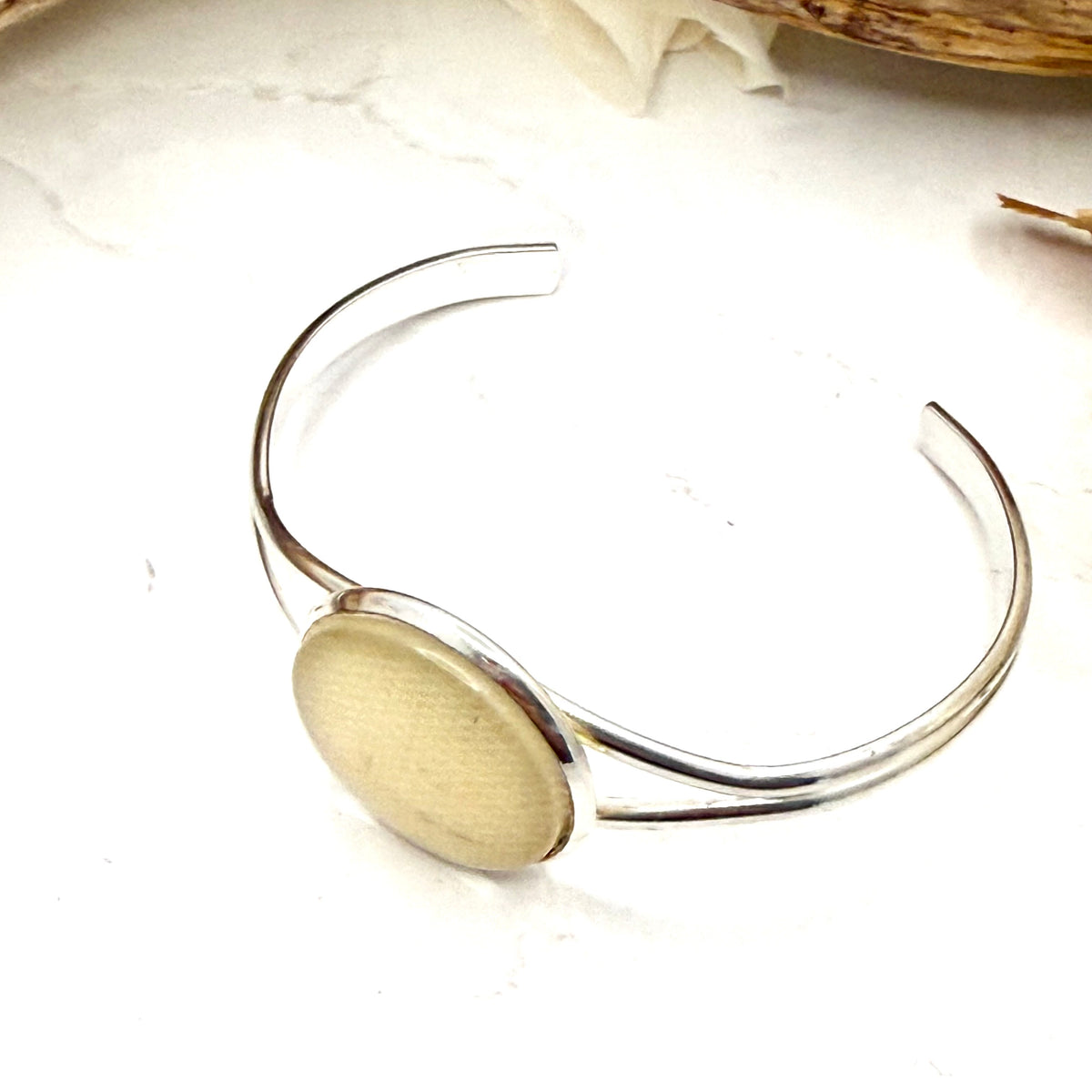Linen 8th Anniversary Bangle Bracelet Handmade