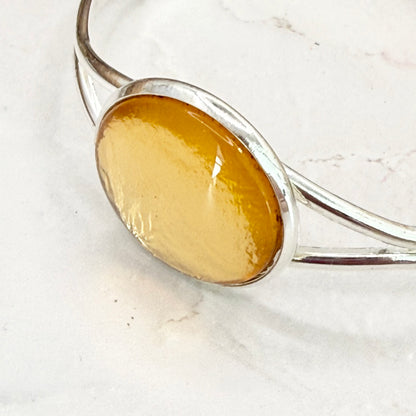 Gold 50th Anniversary Bangle Bracelet Handmade