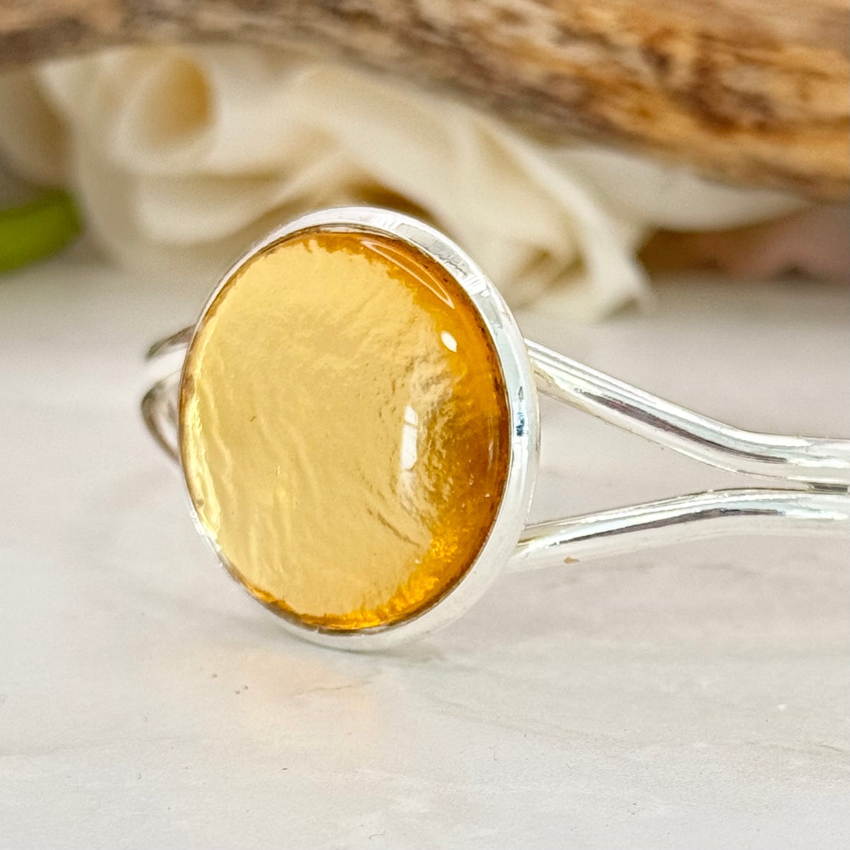Gold 50th Anniversary Bangle Bracelet Handmade