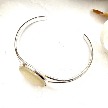 Linen 8th Anniversary Bangle Bracelet Handmade