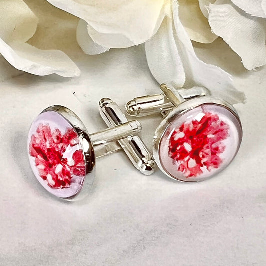 Coral 35th Anniversary Cufflinks Handmade