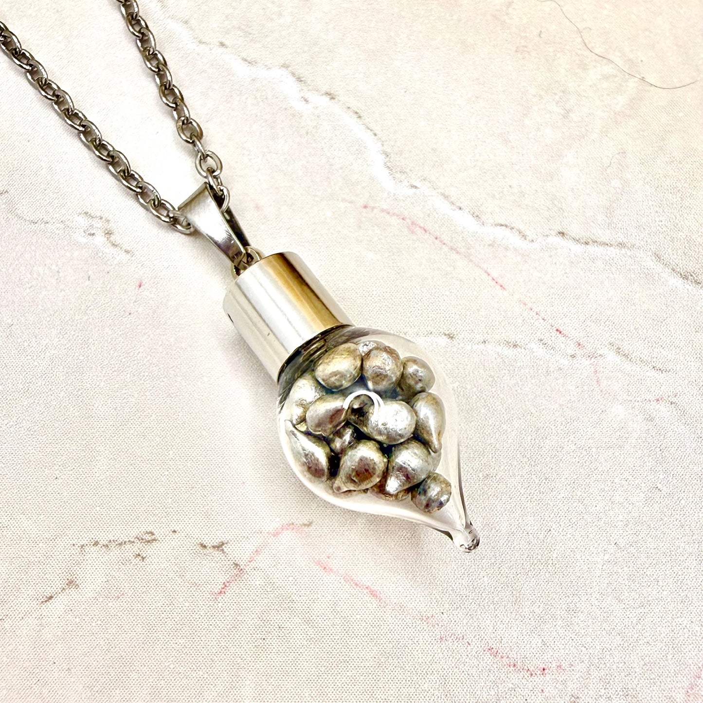 Sparkling Tin 10th Anniversary Pendant Handmade