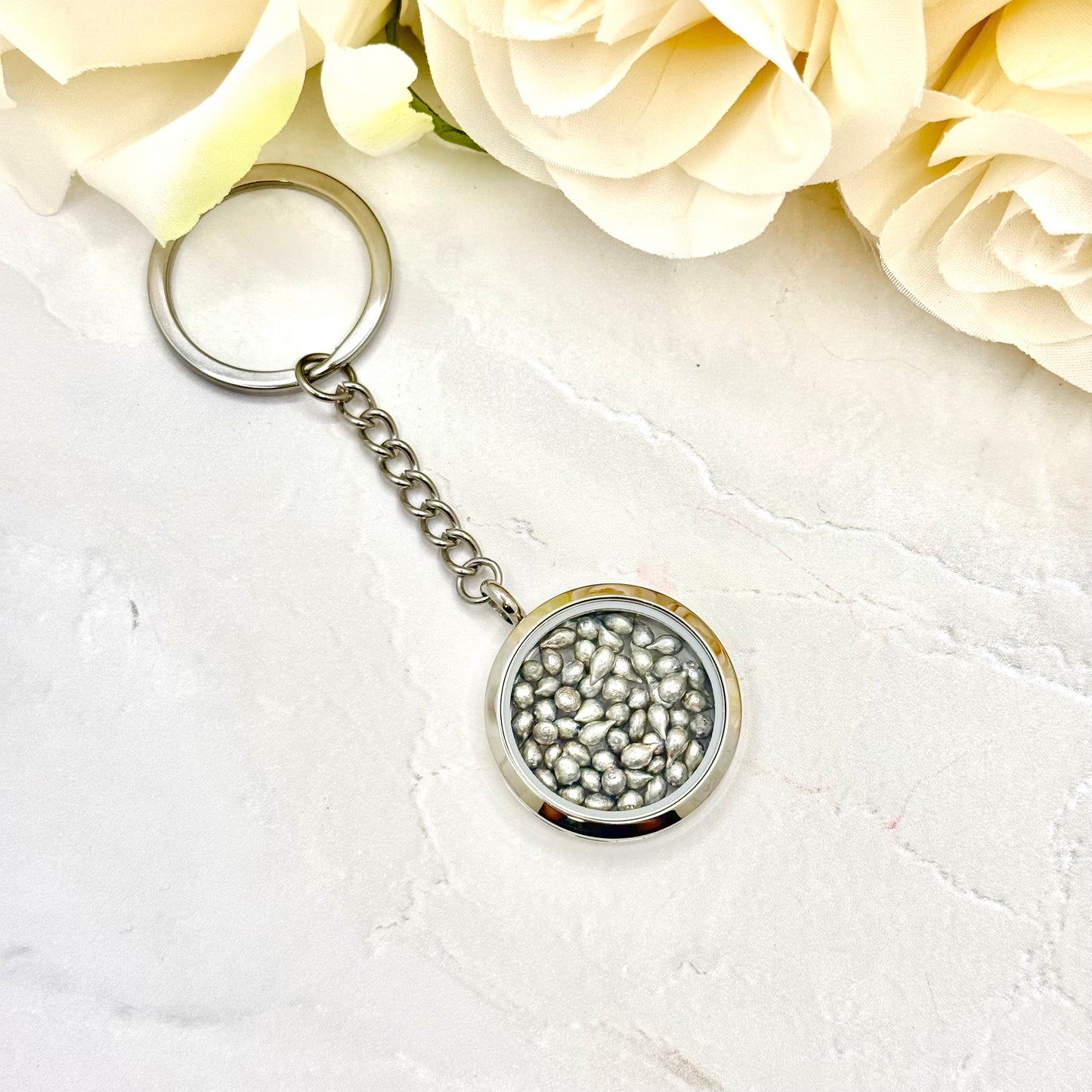 Tin Anniversary Statement Keyring - Double Sided