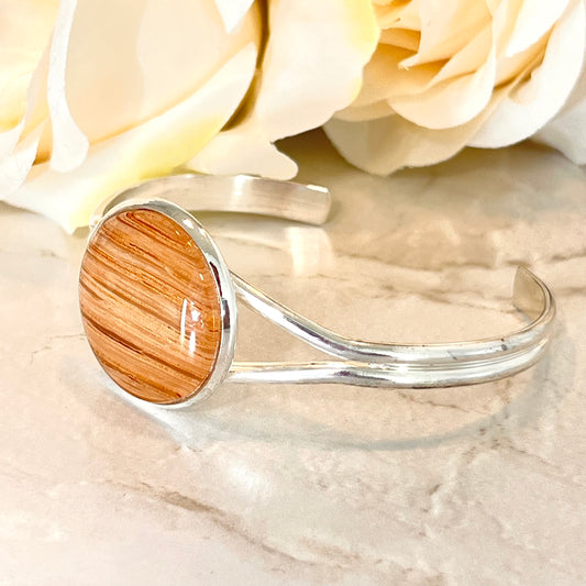 Wood 5th Anniversary Bangle Bracelet Handmade