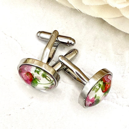 Fruit & Flower 4th Anniversary Cufflinks Handmade-Cufflinks-Handmadeanniversary-Handmade Anniversary