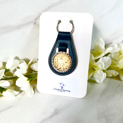 Golden Glow Leather Key Fob Handmade-Keyring-Handmadeanniversary-Handmade Anniversary
