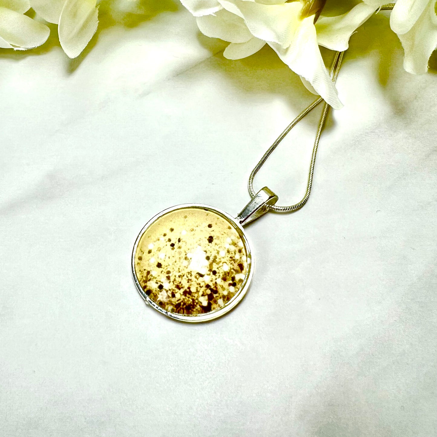 Golden Glow Pendant & Drop Earrings Jewellery Set Handmade-Pendant & Earrings-Handmadeanniversary-Handmade Anniversary