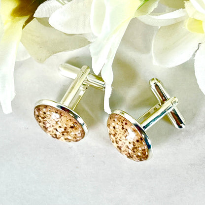 Golden Glow Silver Plated Cufflinks Handmade-Cufflinks-Handmadeanniversary-Handmade Anniversary