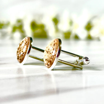 Golden Glow Silver Plated Cufflinks Handmade-Cufflinks-Handmadeanniversary-Handmade Anniversary