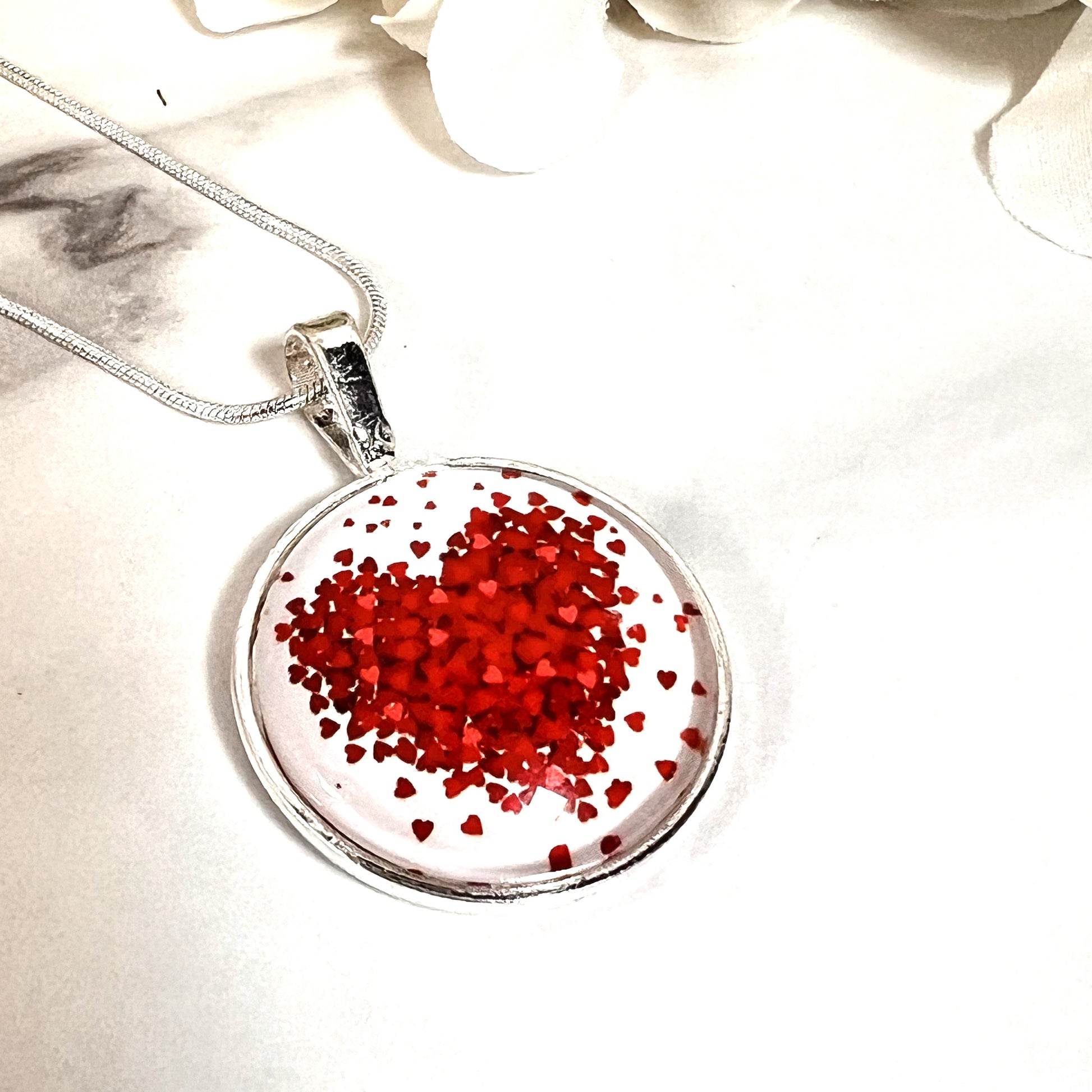 Heart Pendant & Stud Earrings Jewellery Set Handmade-Pendant & Earrings-Handmadeanniversary-Handmade Anniversary