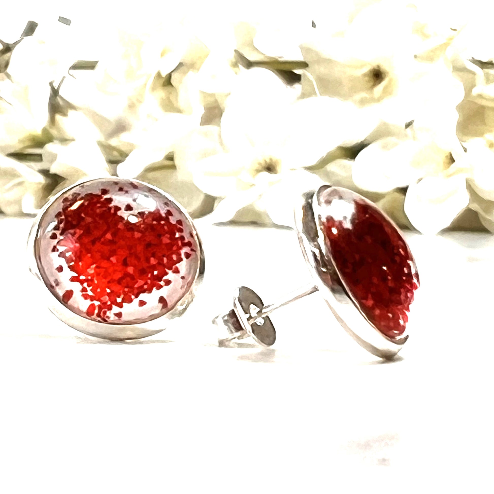 Heart Stud Earrings Handmade-Earrings-Handmadeanniversary-Handmade Anniversary