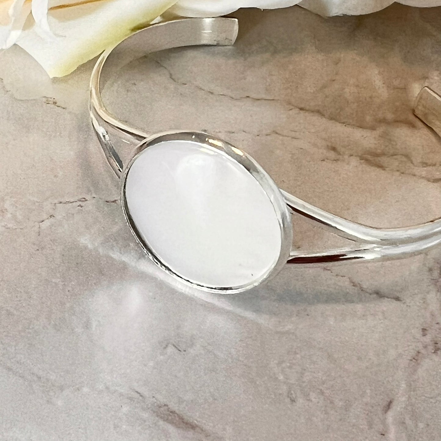 Pearl 30th Anniversary Bangle Bracelet Handmade