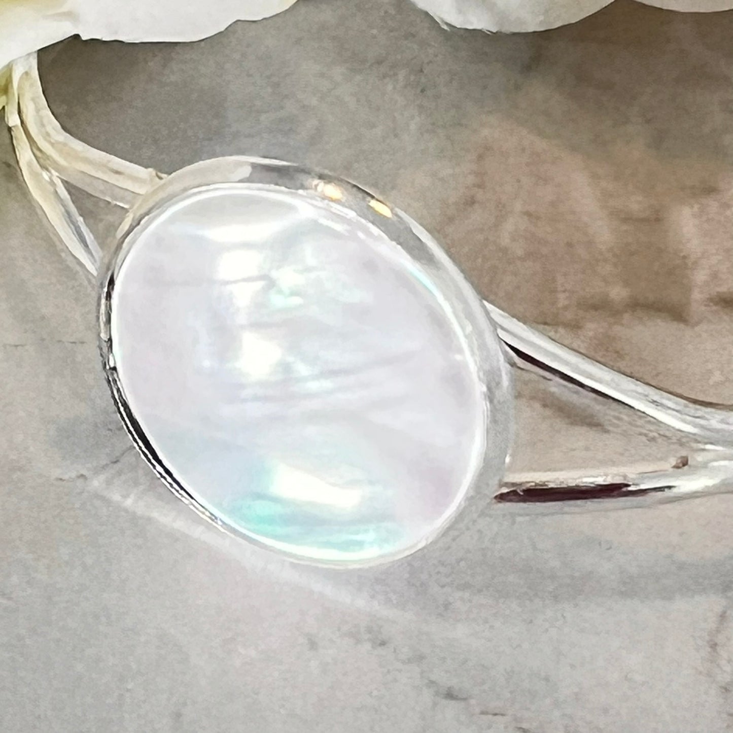 Pearl 30th Anniversary Bangle Bracelet Handmade