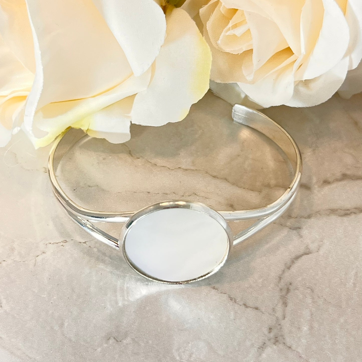 Pearl 30th Anniversary Bangle Bracelet Handmade