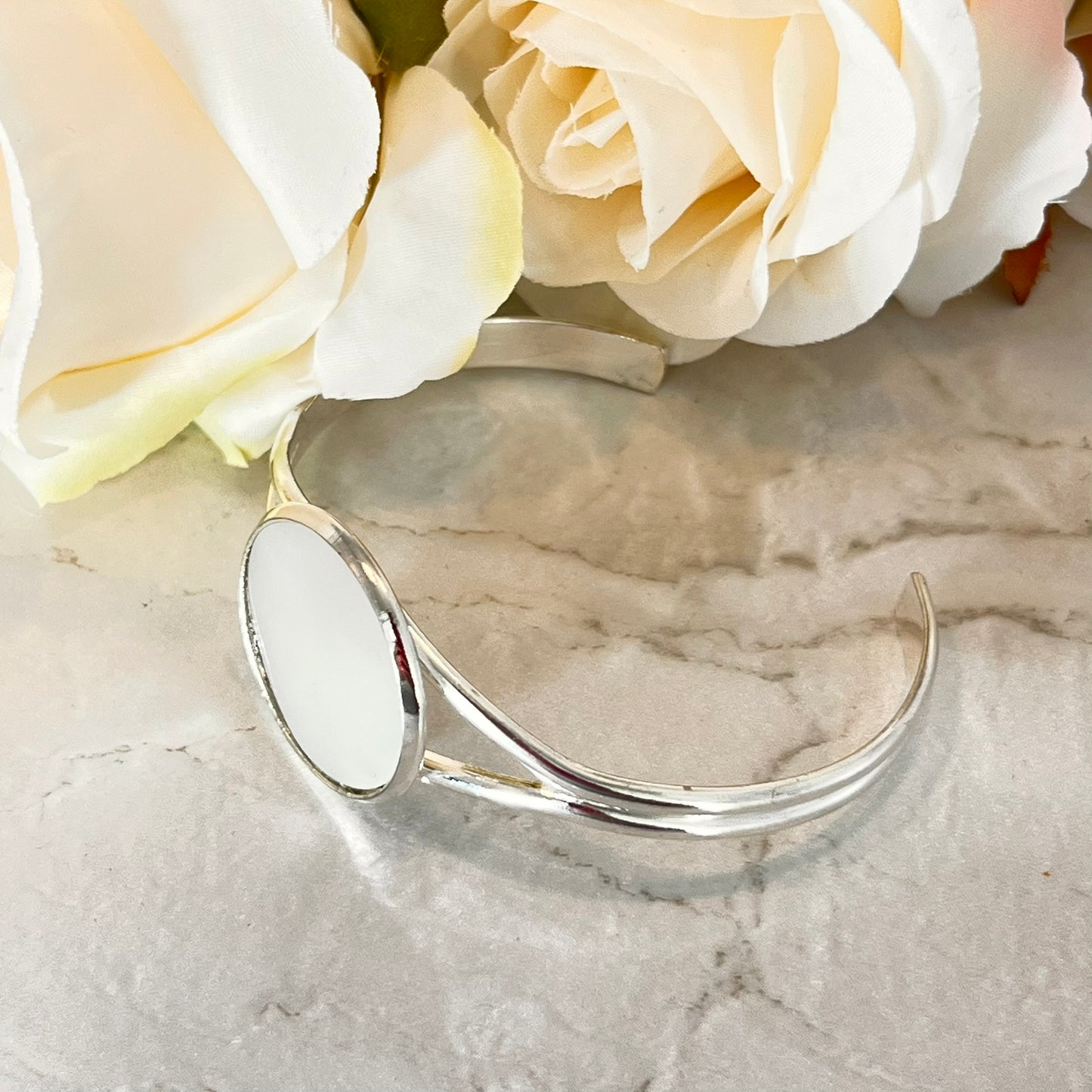 Pearl 30th Anniversary Bangle Bracelet Handmade