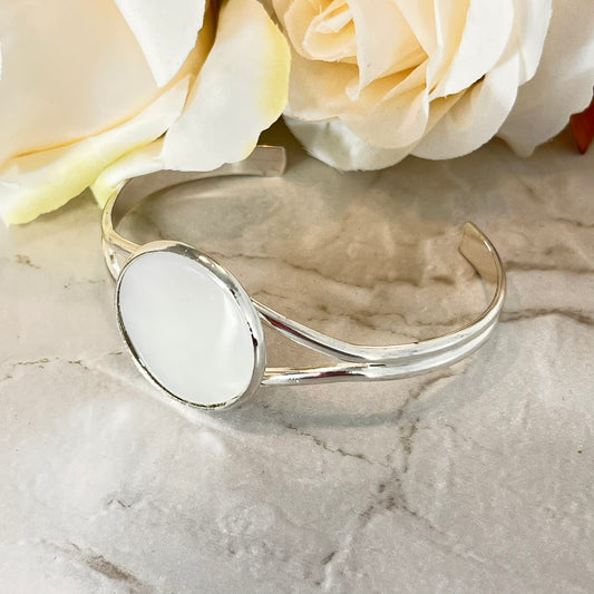 Pearl 30th Anniversary Bangle Bracelet Handmade