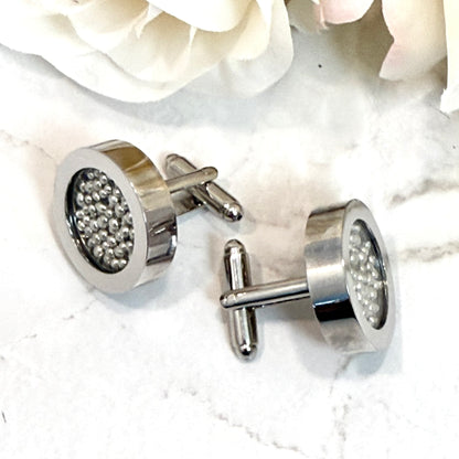 Chunky Tin 10th Anniversary Cufflinks Handmade