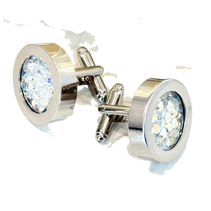 Personalised Best Man Crystal Cufflinks – Primero Crystal  - Choice of Colour