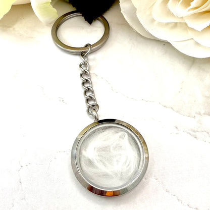 Double Sided Cotton 2nd Wedding Anniversary Keyring Handmade