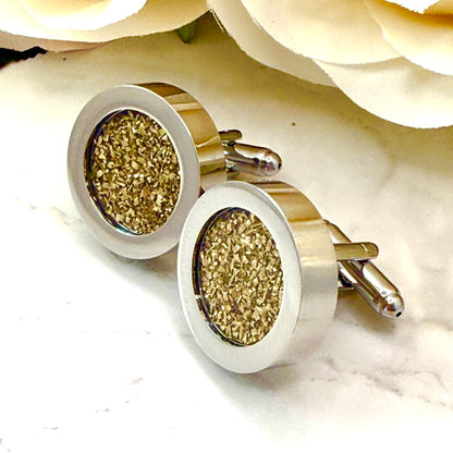 Statement Brass 21st Wedding Anniversary Cufflinks Handmade